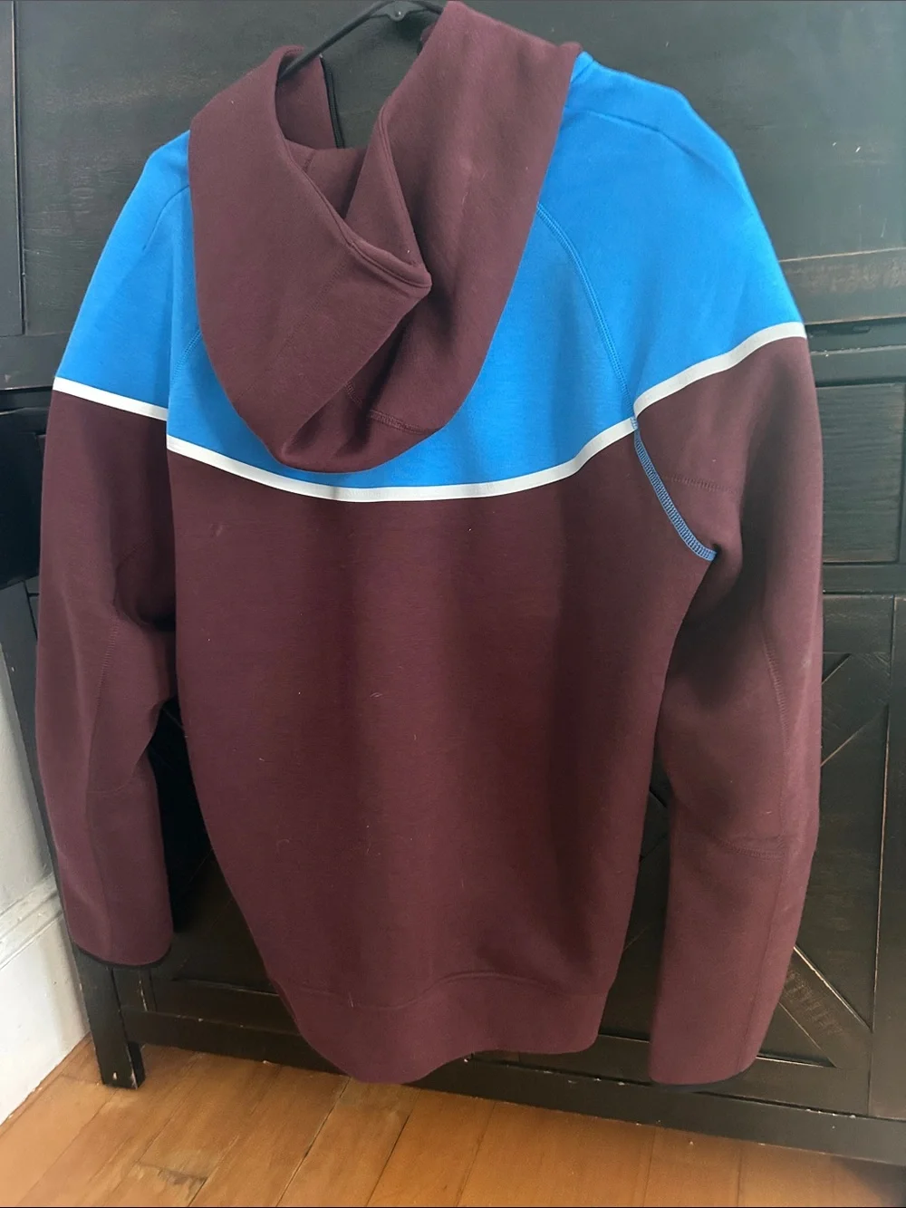 Nike Two-Tone Zip Hoodie — Blue & Maroon